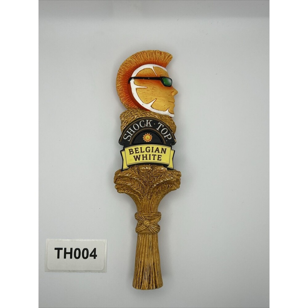 Shock Top Belgian White 2 Sided Draft Beer Tap Handle Tapper Mancave Bar Pub
